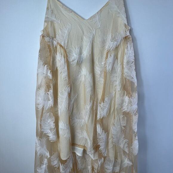 Revolve Line & Dot  Feather Overlay Maxi Dress Size S NEW - Picture 5 of 8